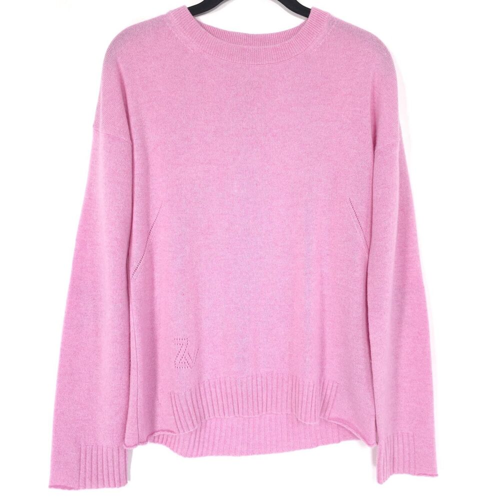 ZADIG & VOLTAIRE Womens Sweater SMALL Sequined Star Pink 100% Cashmere KWSW01451